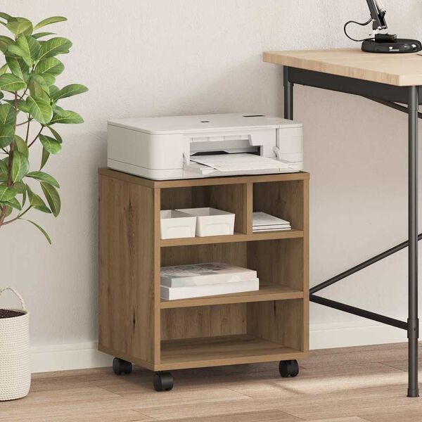 vidaXL Tulostinpidike artesaani tammi 41 x 32 x 48 cm Tekninen puu