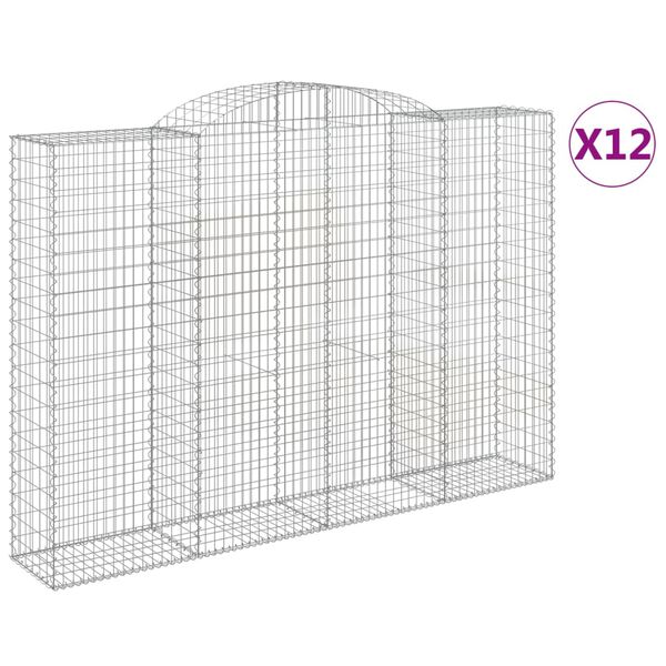 vidaXL Kaarevat kivikorit 12 kpl 300x50x200/220 cm galvanoitu rauta