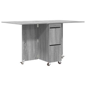 vidaXL Ruokailup&ouml;yt&auml; 140 x 80 x 77 cm Tekninen puu Harmaa Sonoma