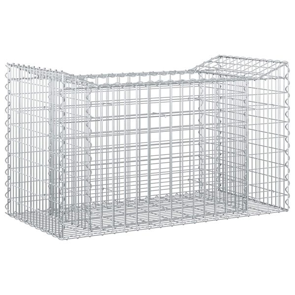 vidaXL Gabion Kohotettu Peti Hopea 50 x 100 x 60 cm Galvanoitu ter&auml;s