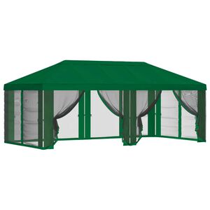 vidaXL Gazebo-peite sivuseinill&auml; Vihre&auml; 600,5 x 300,5 cm Polyesteri