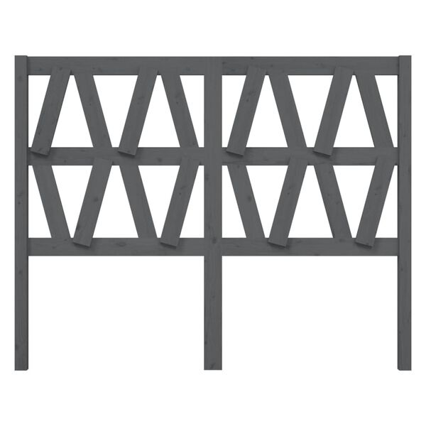 vidaXL Sängynpääty harmaa 146x4x100 cm täysi mänty