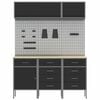 vidaXL Ty&ouml;p&ouml;yt&auml;kaappisarja laatikon kanssa s&auml;ilytystilassa 8 pcs Musta