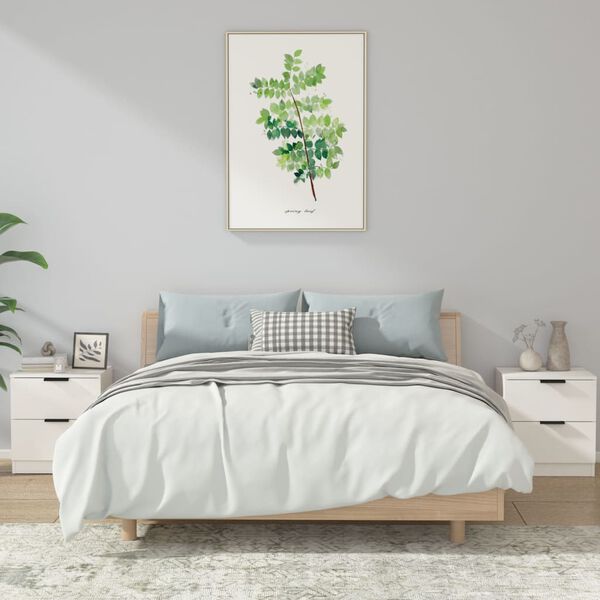 vidaXL Y&ouml;p&ouml;yd&auml;t 2 kpl valkoinen tekninen puu