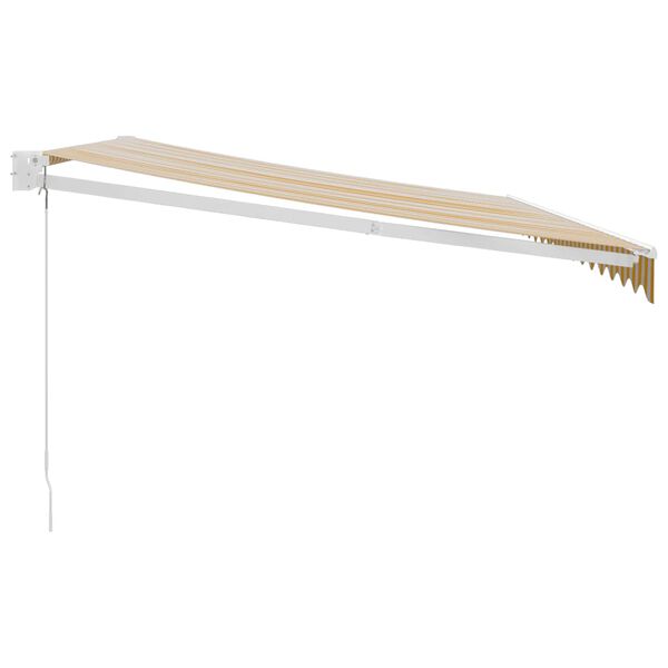 vidaXL Sis&auml;&auml;nkelattava markiisi keltavalkoinen 4,5x3 m kangas/alumiini