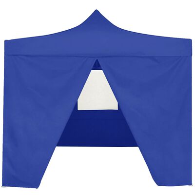 vidaXL Kokoontaittuva juhlateltta 4 sivuseinää 2x2 m teräs sininen
