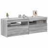 vidaXL TV-tasot 2 kpl LED-valoilla harmaa Sonoma 60x35x40 cm