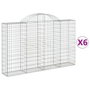 vidaXL Kaarevat kivikorit 6 kpl 200x30x120/140 cm galvanoitu rauta