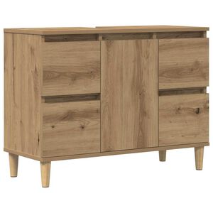 vidaXL Pesuallaskaappi k&auml;sity&ouml;l&auml;inen tammi 80x33x60 cm tekninen puu