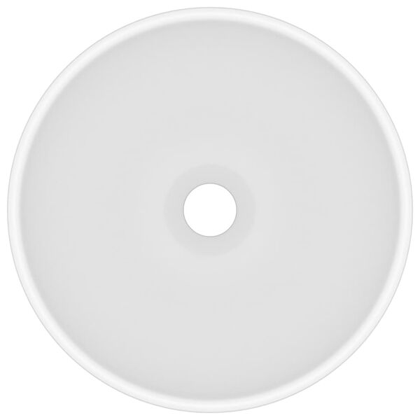 vidaXL Ylellinen pesuallas py&ouml;re&auml; matta valkoinen 32,5x14 cm keraami