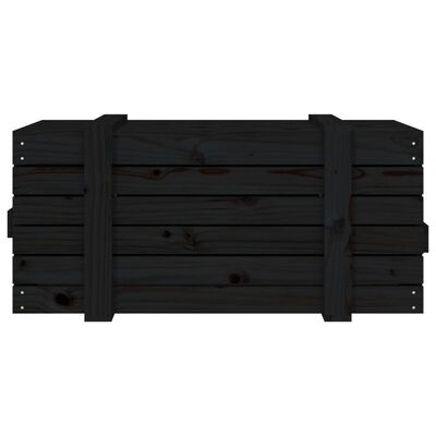 vidaXL Säilytyslaatikko musta 91x40,5x42 cm täysi mänty