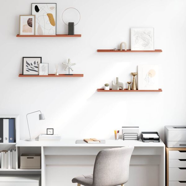 vidaXL Sein&auml;hylly hyllyll&auml; 4 pcs Punainen 80 x 9 x 3 cm Tekninen puu