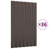 vidaXL Kattopaneeli 36 kpl galvanoitu teräs ruskea 60x36 cm
