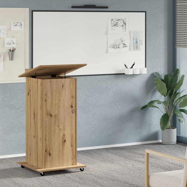 vidaXL Podium hyllyllä Artisan tammi 55 x 55 x 107 cm Tekninen puu