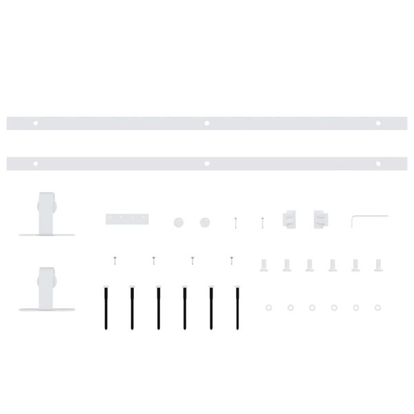 vidaXL Kaapin liukuoven asennussarja mini hiiliteräs valkoinen 152 cm