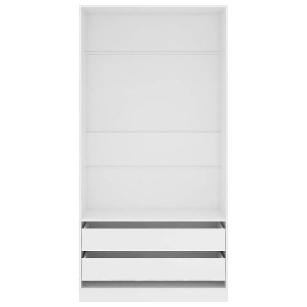 vidaXL Vaatekaappi valkoinen 100x50x200 cm tekninen puu