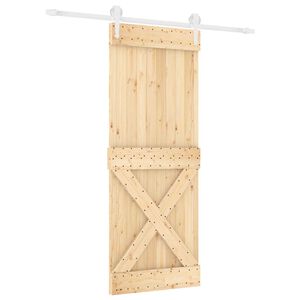 vidaXL Liukuovi 80 x 210 cm Massiivinen m&auml;nty (k&auml;sittelem&auml;t&ouml;n)