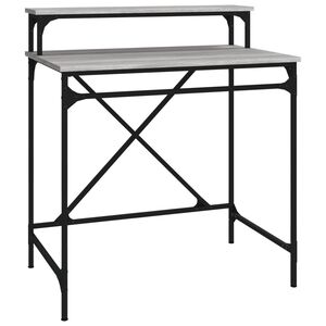 vidaXL Ty&ouml;p&ouml;yt&auml; harmaa Sonoma 80x50x90 cm tekninen puu ja rauta