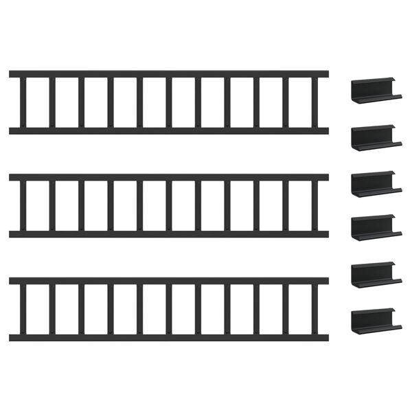 vidaXL Katto lumivahti Musta 300 x 2,5 x 20 cm Ter&auml;s