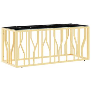 vidaXL Sohvap&ouml;yt&auml; kulta 110x45x45 cm ruostumaton ter&auml;s ja lasi