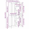 vidaXL Korkea kaappi Musta tammi. 69,5 x 34 x 180 cm Tekninen puu