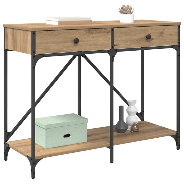 vidaXL Konsolipöytä Artisan tammi 100 x 39 x 78,5 cm Tekninen puu
