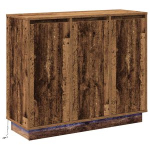 vidaXL LED-p&ouml;yt&auml;taso Vanha puu 90 x 32 x 75 cm Tekninen puu