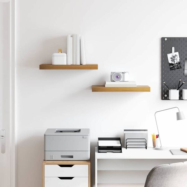 vidaXL Sein&auml;hylly 2 pcs Ruskea 50 x 23 x 4 cm Tekninen puu