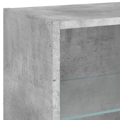 vidaXL Yöpöytä LED-valoilla seinäkiinnitettävä betoninharmaa