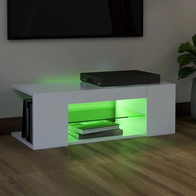 vidaXL TV-taso LED-valoilla valkoinen 90x39x30 cm