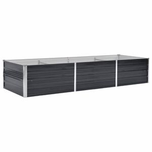 vidaXL Korotettu kukkalaatikko antrasiitti 240x80x45 cm galv. ter&auml;s