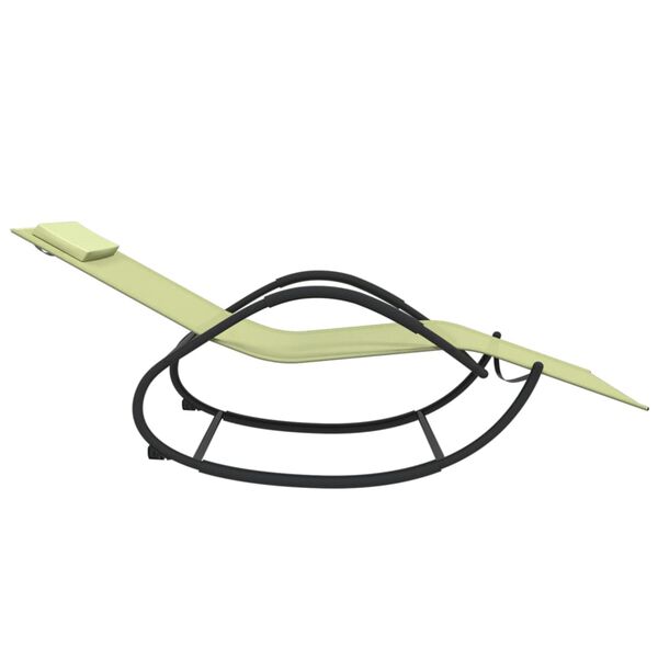 vidaXL Keinuva aurinkotuoli kerma ter&auml;s ja Textilene