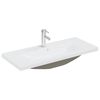 vidaXL Sis&auml;&auml;nrakennettu pesuallas hanalla 91x39x18cm keraamikka valk.