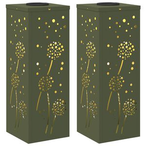vidaXL Aurinko LED-polkuvalo 2 kpl L&auml;mpim&auml;n Valkoinen 18 x 18 x 50 cm