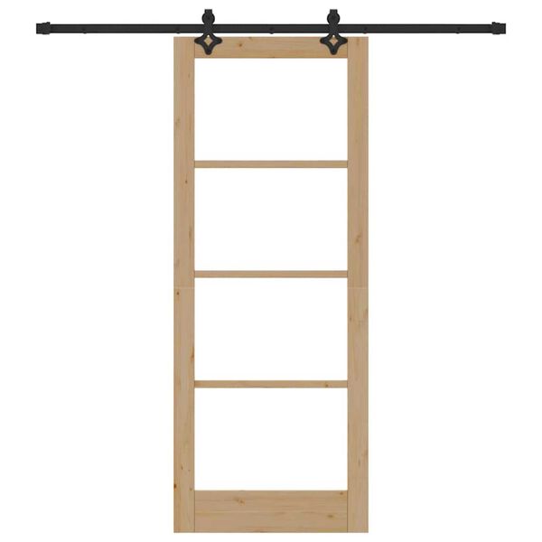 vidaXL Liukuovi ORKDAL Luonnollinen ja musta 83 x 211 cm