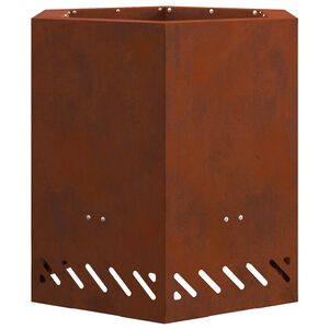 vidaXL Savuton tulikulho Ruosteinen 48 x 48 x 51 cm S&auml;&auml;nkest&auml;v&auml; ter&auml;s