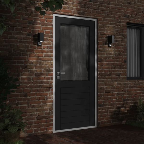 vidaXL Ulkoseinävalo sensorilla musta valualumiini