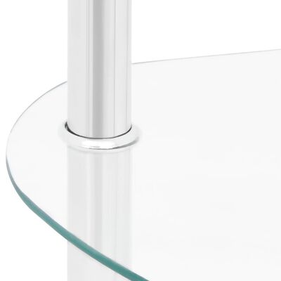 vidaXL 2-tasoinen sivupöytä läpinäkyvä 38x38x50 cm karkaistu lasi