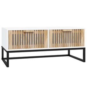 vidaXL Sohvap&ouml;yt&auml; valkoinen 80x40x35 cm tekninen puu ja rauta