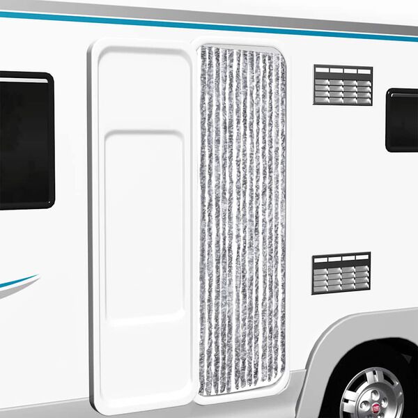 vidaXL Hyönteisverho valkoinen ja harmaa 56x185 cm Chenille