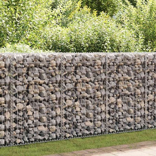 vidaXL Gabion-kivikori kansilla galvanoitu ter&auml;s 100x20x100 cm