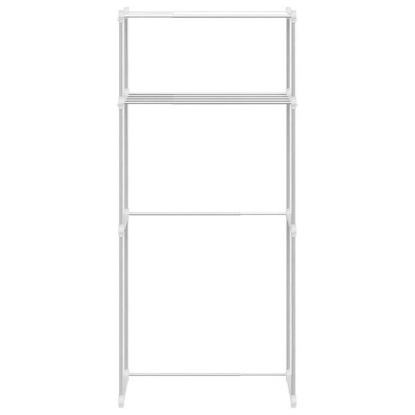 vidaXL Pesukoneen hylly hyllyllä Valkoinen 63 x 27 x 136 cm Alumiini