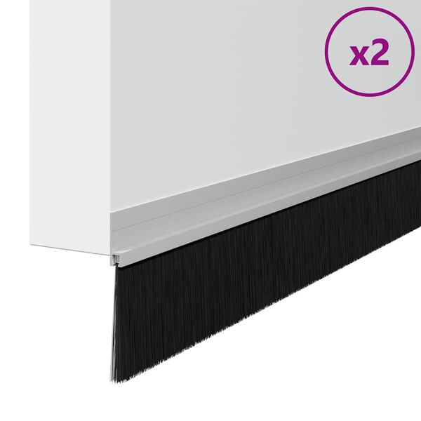 vidaXL Itsekiinnittyv&auml;t oven harjatiivisteet 2 pcs Hopea 100 cm