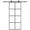 vidaXL Liukuovi asennustarvikkeilla musta 90x205 cm ESG lasi