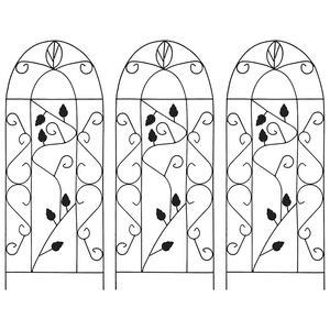 vidaXL Kasvitelineet 3 kpl musta 40x100 cm rauta