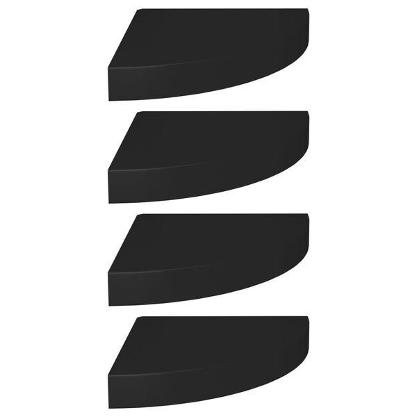 vidaXL Kelluvat kulmahyllyt 4 kpl musta 25x25x3,8 cm MDF