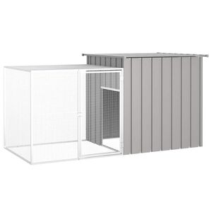 vidaXL Kanah&auml;kki harmaa 200x91x100 cm galvanoitu ter&auml;s