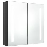 vidaXL LED kylpyhuoneen peilikaappi kiiltävä harmaa 62x14x60 cm