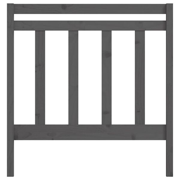 vidaXL Sängynpääty harmaa 81x4x100 cm täysi mänty