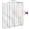 vidaXL Kaarevat kivikorit 8 kpl 200x50x220/240 cm galvanoitu rauta